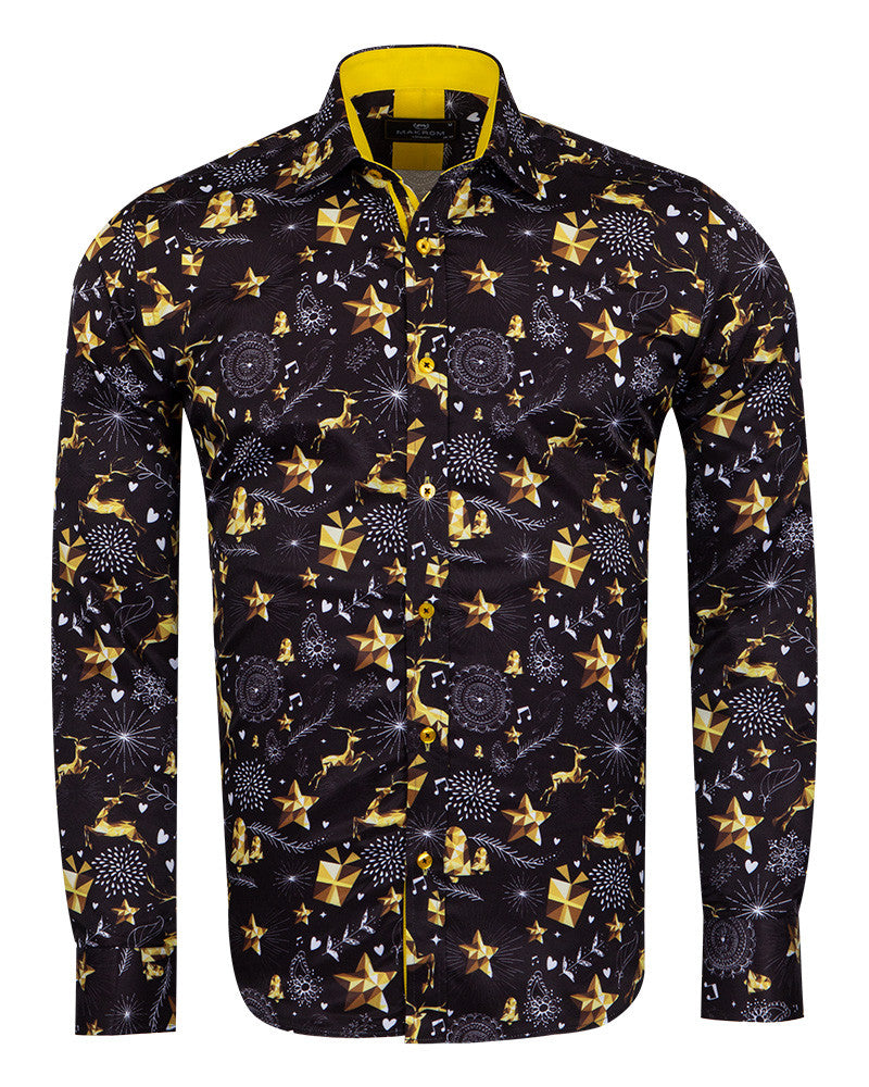 white christmas dresses OppoSuits Men's Santaboss Christmas Shirt - Multi main image 0