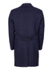 Dark Blue Double Breasted Belted Trench Coat