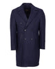 Dark Blue Double Breasted Belted Trench Coat