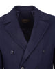 Dark Blue Double Breasted Belted Trench Coat