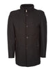 Anthracite Single Breasted Overcoat with Removable Quilted Insert
