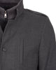 Anthracite Single Breasted Overcoat with Removable Quilted Insert