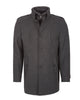 Anthracite Single Breasted Overcoat with Removable Quilted Insert