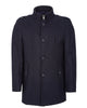Dark Blue Single Breasted Overcoat with Removable Quilted Insert
