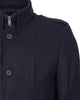 Dark Blue Single Breasted Overcoat with Removable Quilted Insert