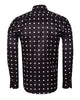Black Square Print Long Sleeve Shirt