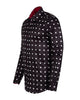 Black Square Print Long Sleeve Shirt