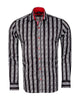Black Baroque Print Men`s Satin Shirt