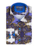 Purple Paisley Print Shirt with Matching Handkerchief