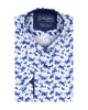 Blue Butterfly Print Shirt with Matching Handkerchief