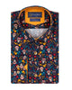 Dark Blue Skull and Musical Print Shirt with Matching Handkerchief