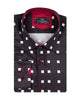Black Square Print Long Sleeve Shirt