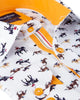 White Horse Print Shirt with Matching Handkerchief