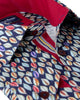 Multicolor Leaf Print Shirt with Matching Handkerchief