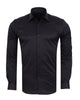 Men’s Black Dress Shirt with Crystal-Studded Collar and Cuffs