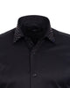 Men’s Black Dress Shirt with Crystal-Studded Collar and Cuffs