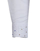 Men’s White Dress Shirt with Crystal-Studded Collar and Cuffs