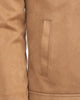 Beige Suede-Effect Buttoned Jacket