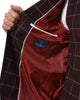 Burgundy 3 Piece Check Suit