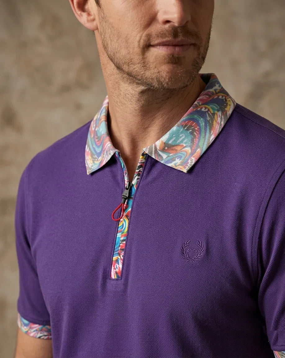strapless open back dress Purple spots-Men's Golf Hawaiian Shirts Button Down Shirt main image 1