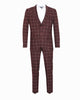 Burgundy 3 Piece Check Suit