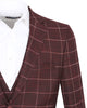 Burgundy 3 Piece Check Suit