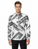 Black Baroque Ornament Satin Men`s Shirt