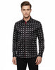 Black Square Print Long Sleeve Shirt