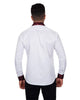 Burgundy Paisley Embroidery Design Collar & Cuff Shirt