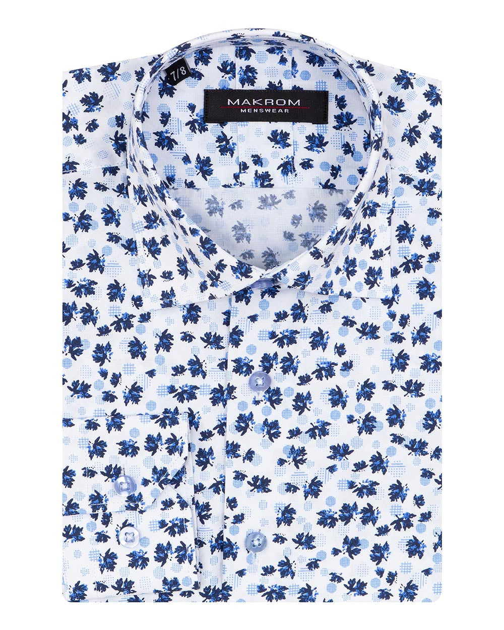 Makrom Floral Boys Print Shirt, White / 4 Years / 100% Cotton