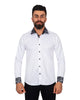 Black Paisley Embroidery Design Collar & Cuff Shirt