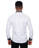 Black Paisley Embroidery Design Collar & Cuff Shirt