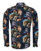 Wild Animals Print Shirt with Matching Handkerchief