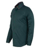 Dark Green Plain Button Down Double Collar Shirt