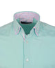 Light Green Double Collar Dotted Print Shirt