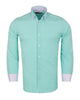 Light Green Double Collar Dotted Print Shirt