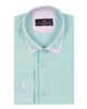 Light Green Double Collar Dotted Print Shirt