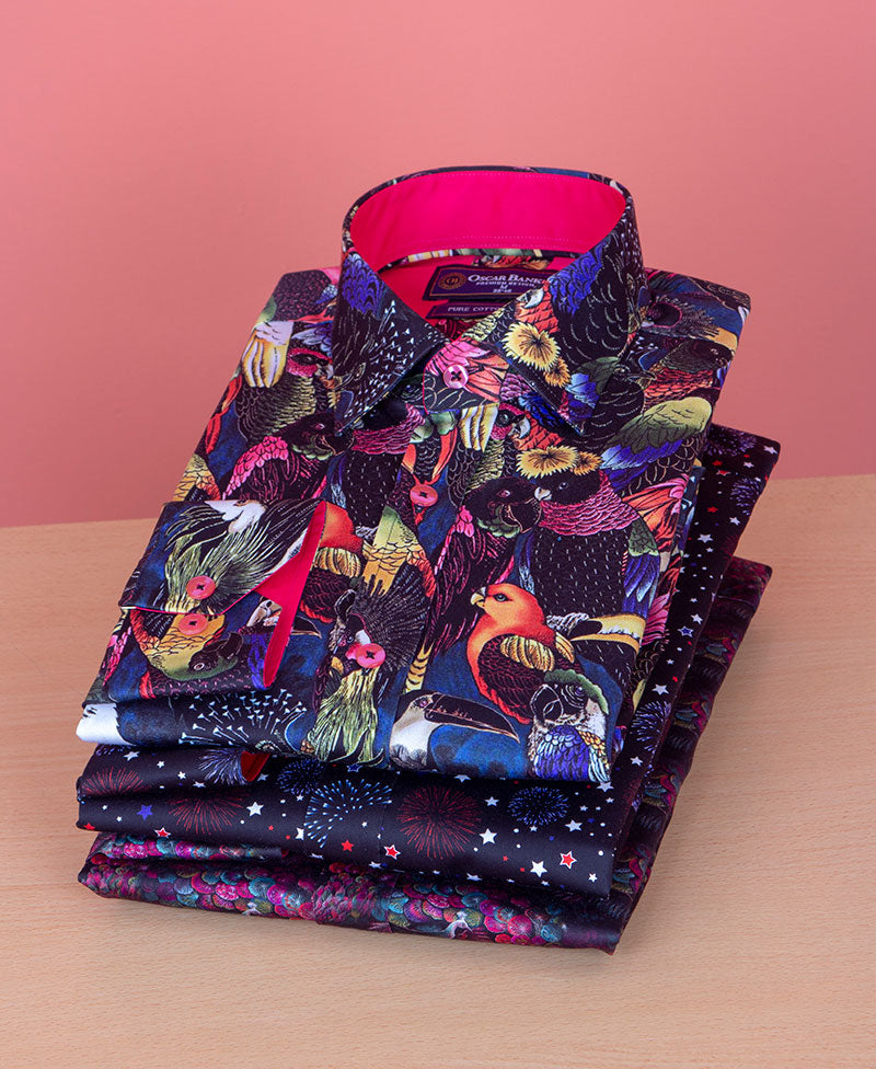 Mens Bird Print Shirt