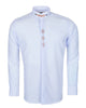 Light Blue Grandad Collar Chain Shirt with Diamantes