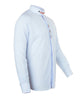 Light Blue Grandad Collar Chain Shirt with Diamantes