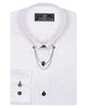 White Round Collar Pin Shirt