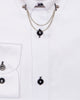 White Round Collar Pin Shirt