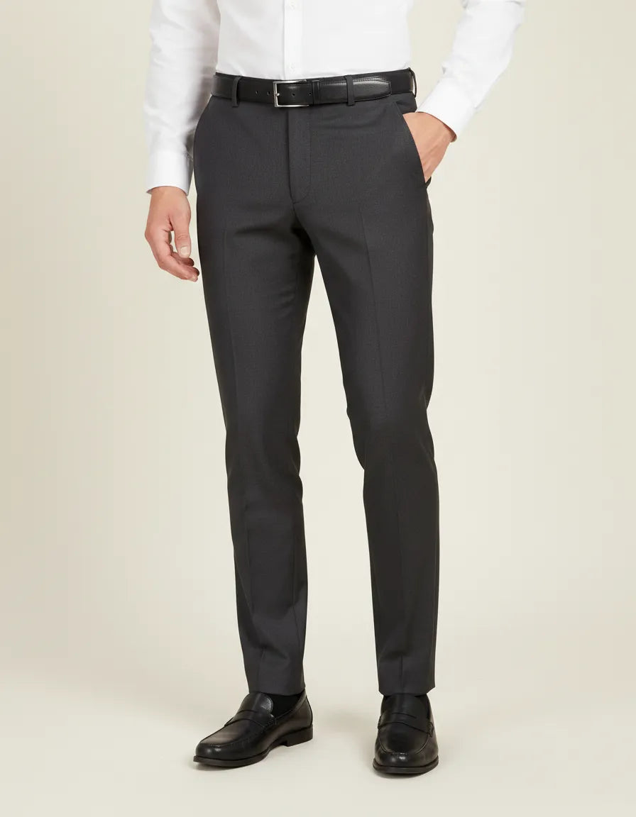 Anthracite Plain Suit Trouser-Makrom