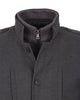 Anthracite Single Breasted Overcoat with Removable Quilted Insert-Makrom