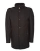Anthracite Single Breasted Overcoat with Removable Quilted Insert-Makrom