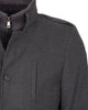 Anthracite Single Breasted Overcoat with Removable Quilted Insert-Makrom
