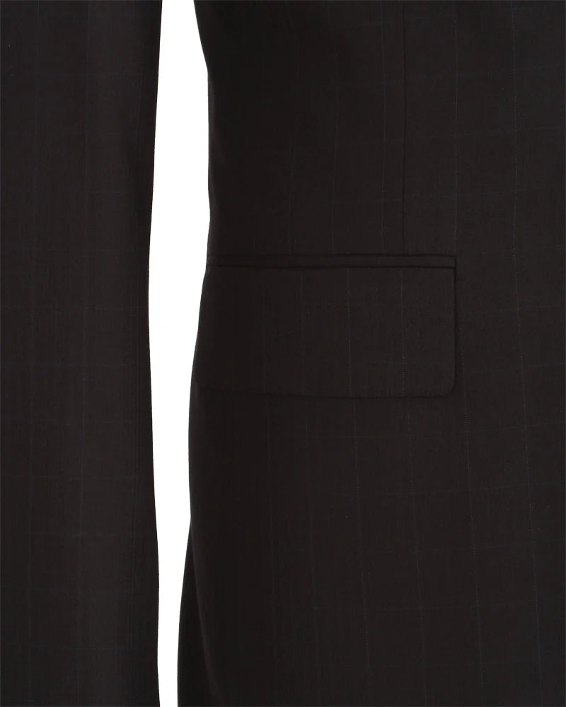 Anthracite Wool Classic Plain 3 Piece Men's Suit-Makrom