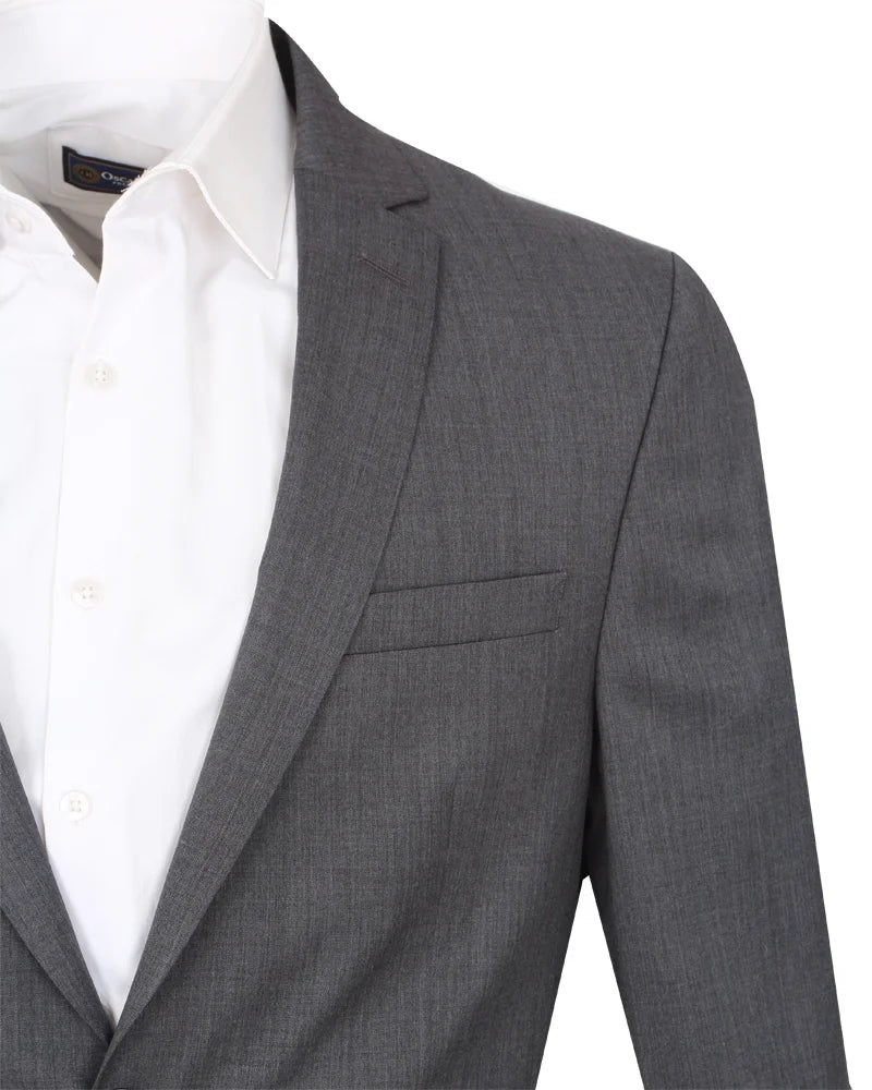 Anthrasite Pure Wool Classic Plain 3 Piece Men's Suit-Makrom