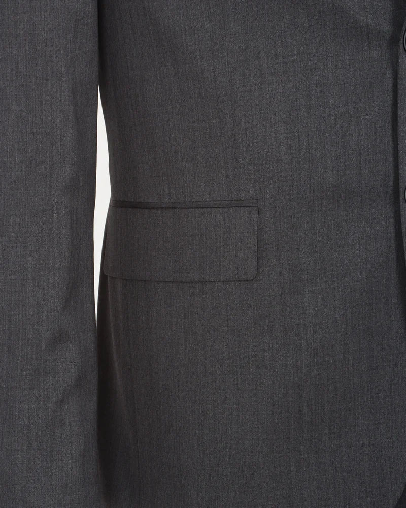 Anthrasite Pure Wool Classic Plain 3 Piece Men's Suit-Makrom