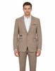 Beige 3 Piece Check Suit-Makrom